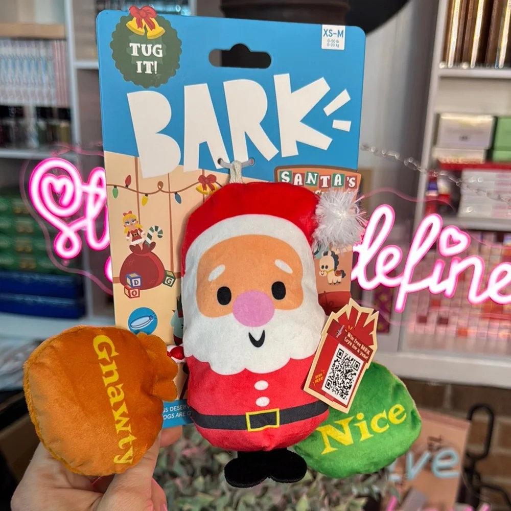 BARK Santa's Tug It! Dog Toy for Dogs Up to 50lbs